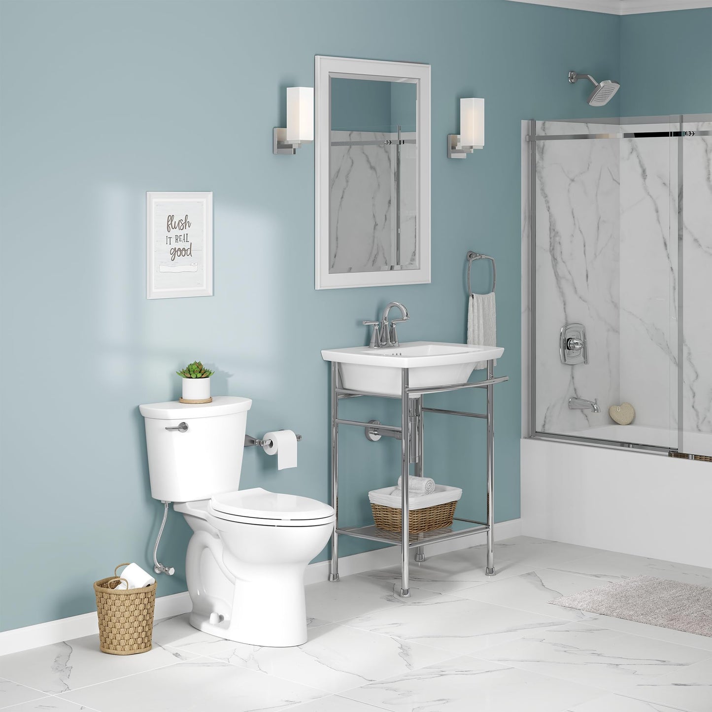 American Standard 2462016.020 Cadet Two-Piece Pressure Assist with 12-in Rough-In Toilet, Elongated Front, 1.6 GPF