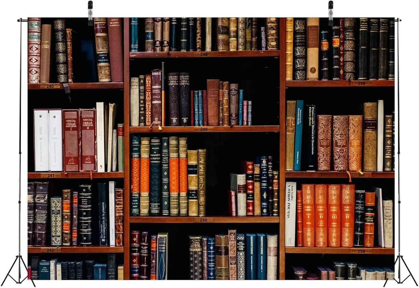 BELECO 5x3ft Fabric Vintage Bookshelf Photography Magic Books Library Bookshelf Bookcase Backdrop Video Conferencing