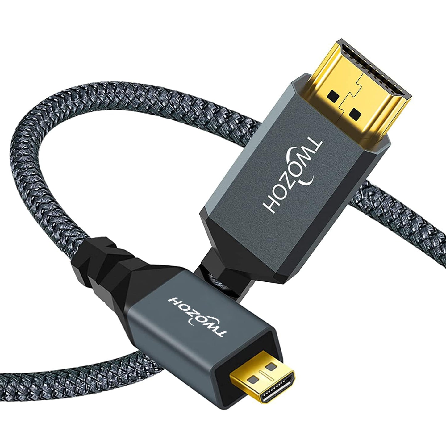 Twozoh 30FT, 1080p 7/8/9 4 A6000 A6300 B500 3 Long Micro HDMI to HDMI Cable HDMI to Micro HDMI Braided Cord Support