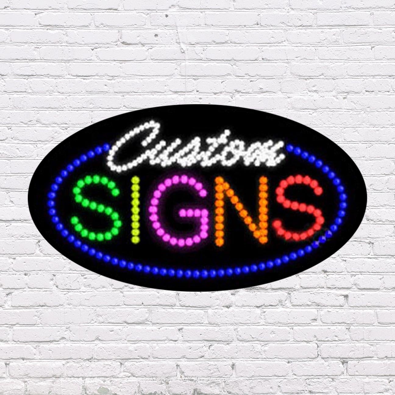 LED Custom Signs Sign for Retail Business Displays |Advertising Electronic Light Up Sign for Windows Walls | 16"h x 30"w x 2"d