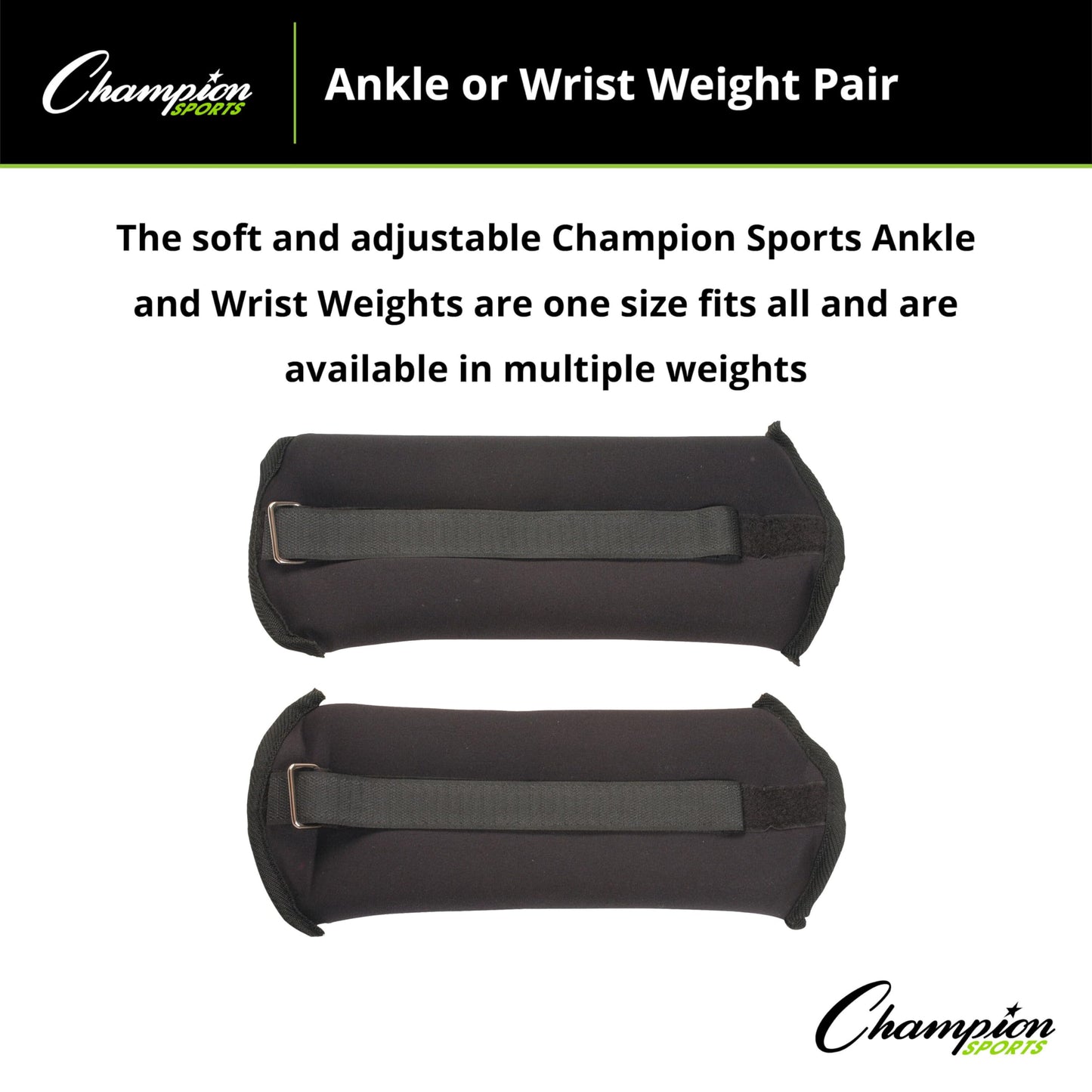 Champion Sports Soft Adjustable Ankle and Wrist Weights (2 Lbs)