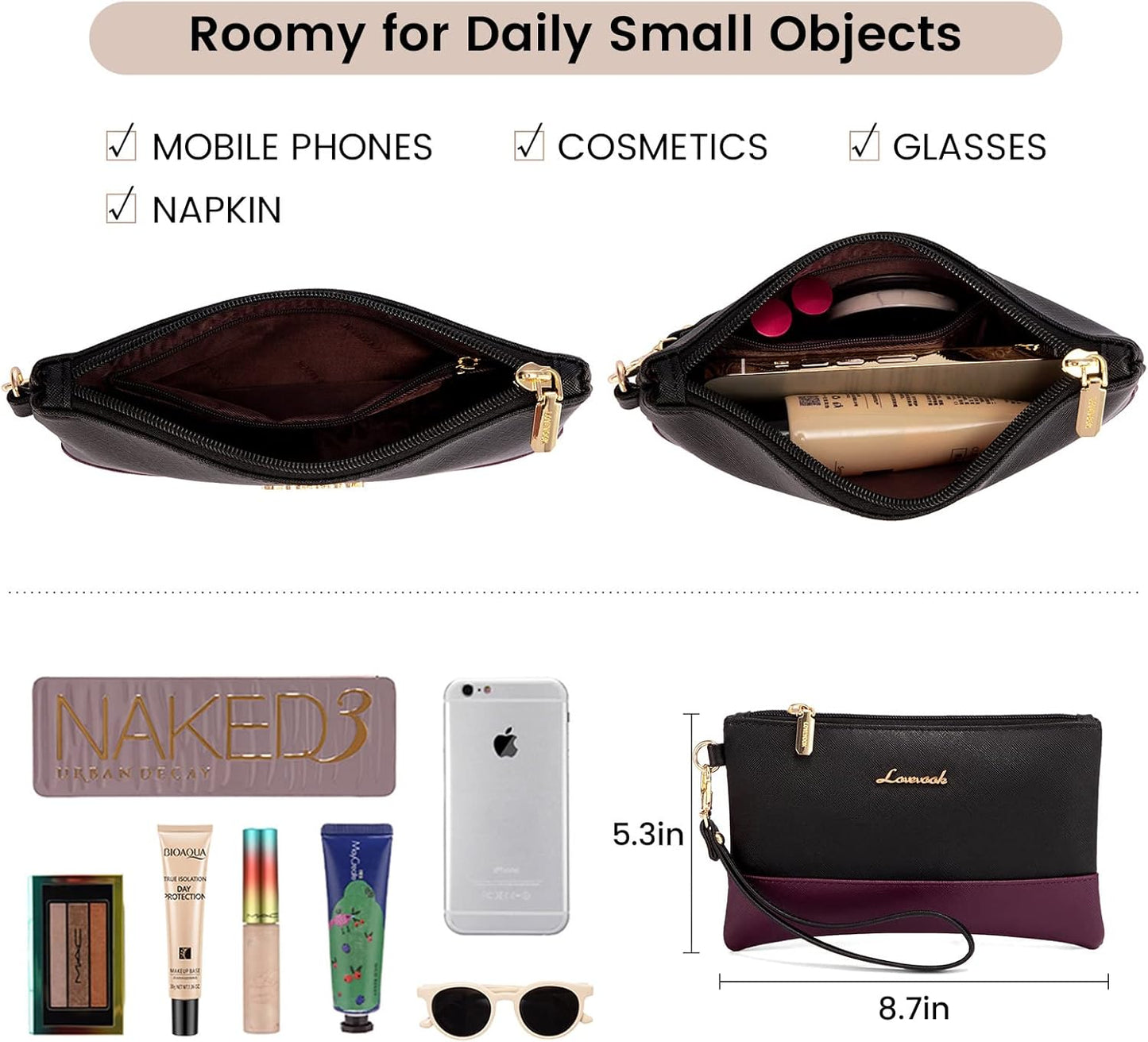 LOVEVOOK 15.6 Inch Laptop Bag for Women Tote Work Professional Leather Computer Briefcase Waterproof Handbag Shoulder