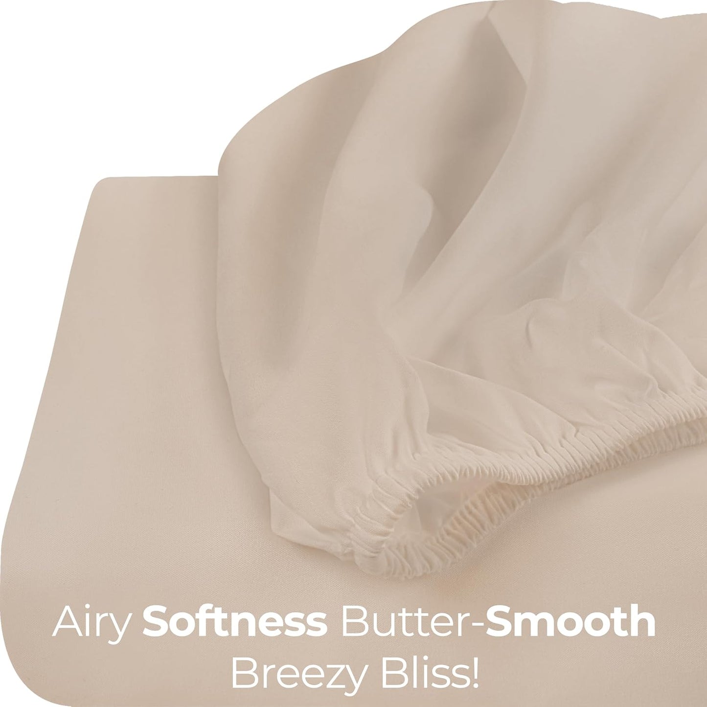Utopia Bedding King Fitted Sheet - Deep Pocket Soft Microfiber - Fade Resistant & Easy Care (Beige)