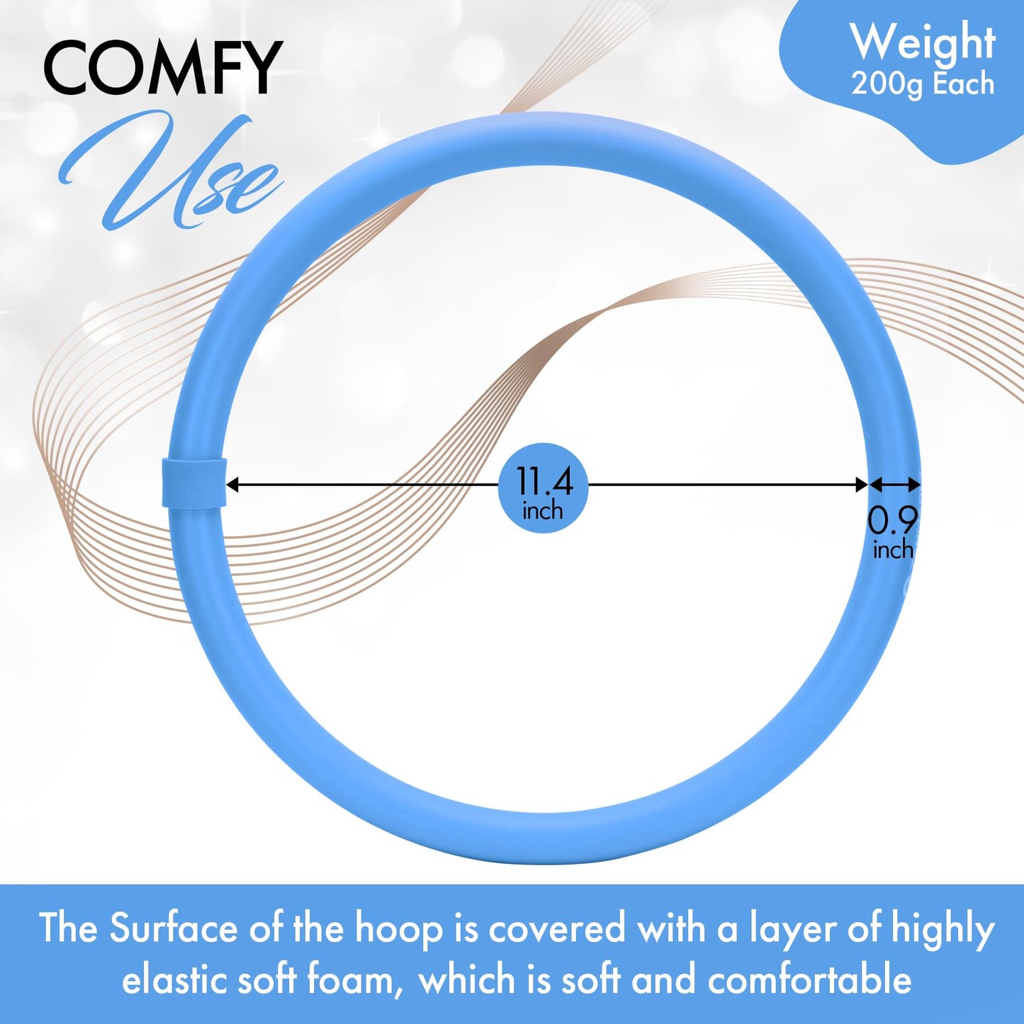 Weighted Fitness Hoop for Arms - Mini Upper Body Exercise Tool to Strengthen Arms and Shoulders - Lightweight Design for Fun Home Workouts (Blue)