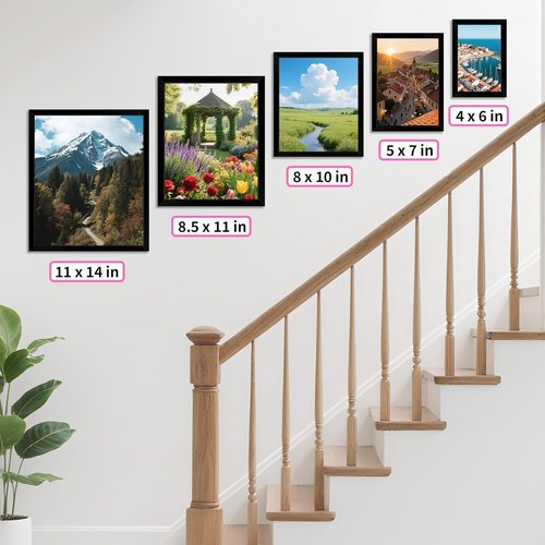 Black 8x10 Picture Frame Set of 2 by [Brand Name] - Versatile Tabletop & Wall Display for 5x7 or 8x10 Photos
