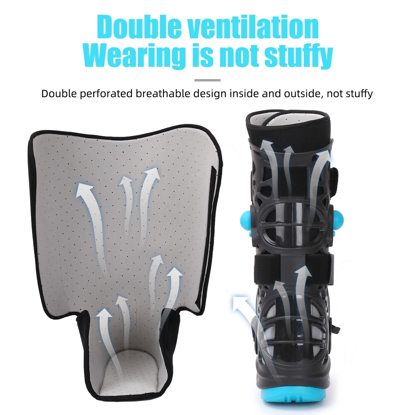 Tall Walker Fracture Boot Inflatable Walking Boot Air Cam Walker Brace Orthopaedic Boot for Sprained Ankle, Foot Pain Recovery, Calf Fracture, Broken Foot, Achilles Tendonitis (L)