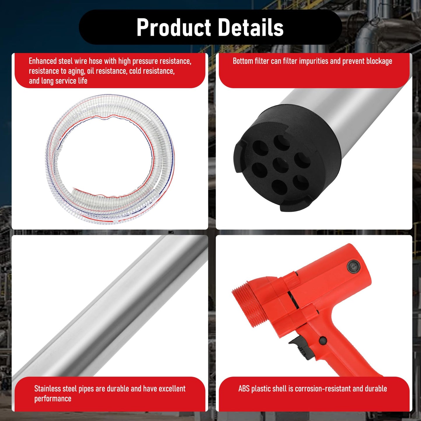 2480W Electric Fuel Transfer Barrel Pump, 110V High Power