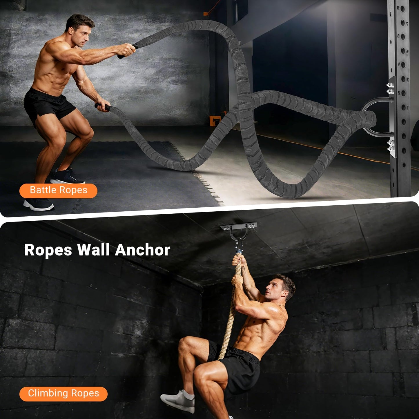 Battle Rope Anchor, Wall Ceiling Mount Bracket for Suspension Strap, Body Weight Strength Training Systems, Heavy Duty Hammock Hanging Kit for Battle Rope, Yoga and Gymnastic Rings,Boxing Equipment