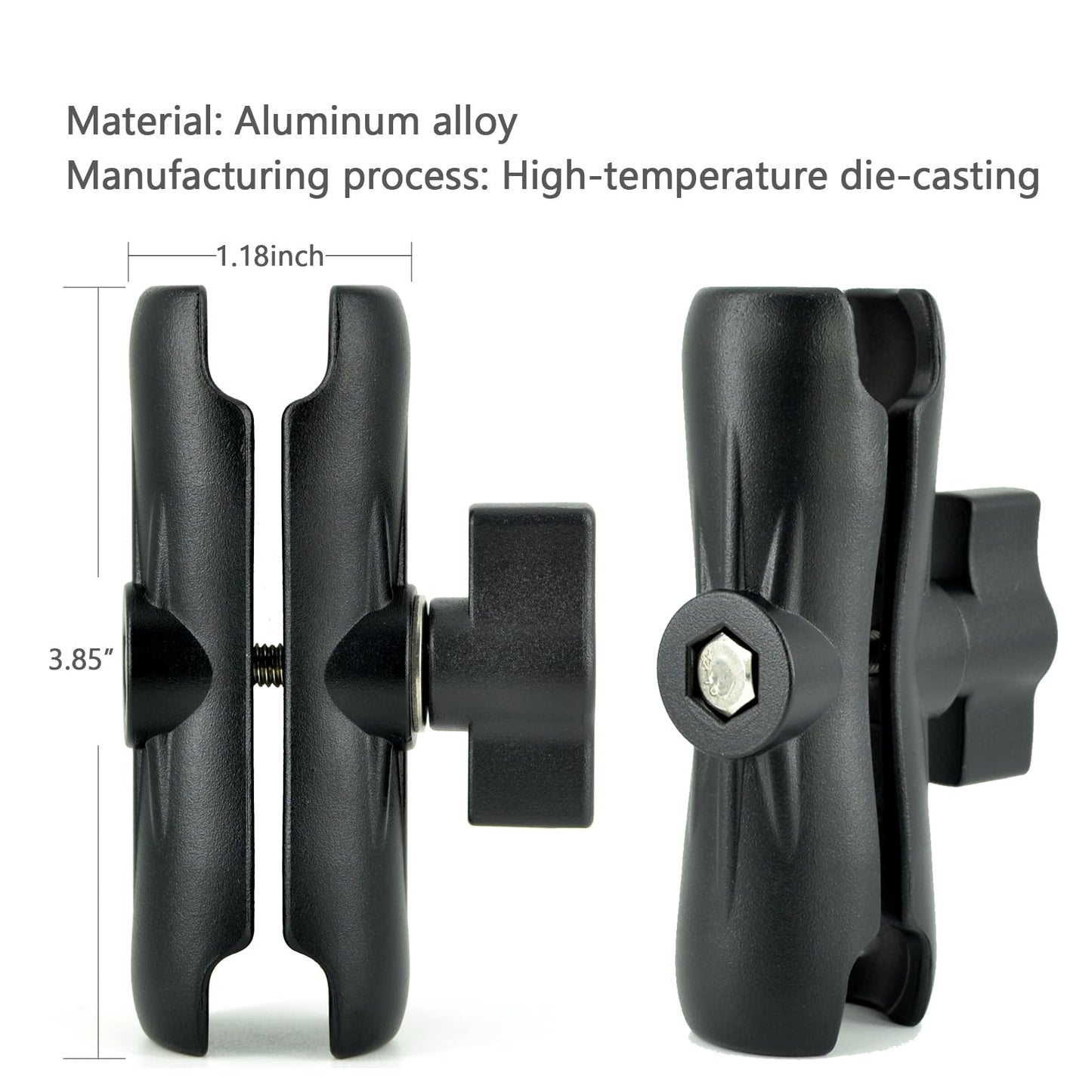 VAUBORTTI Aluminum Arm Heavy Duty Tablet Mount Drill Base - for 6.5"-12.9" Tablet iPad Pro/Mini, iPad Holder for Truck, Car,Dashboard,Desk,Wall-Swivel with 1 inch/25mm Ball Joint