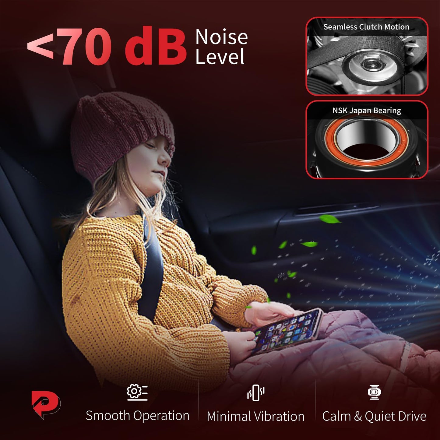 PHOBOOS A/C Compressor with Clutch Compatible with Ford Explorer, Flex, Taurus, Police Interceptor & Lincoln Continental, MKS, MKZ, MKT 2013-2020, 3.5/3.7L, Fast Cooling, Low Noise, Ref.198358
