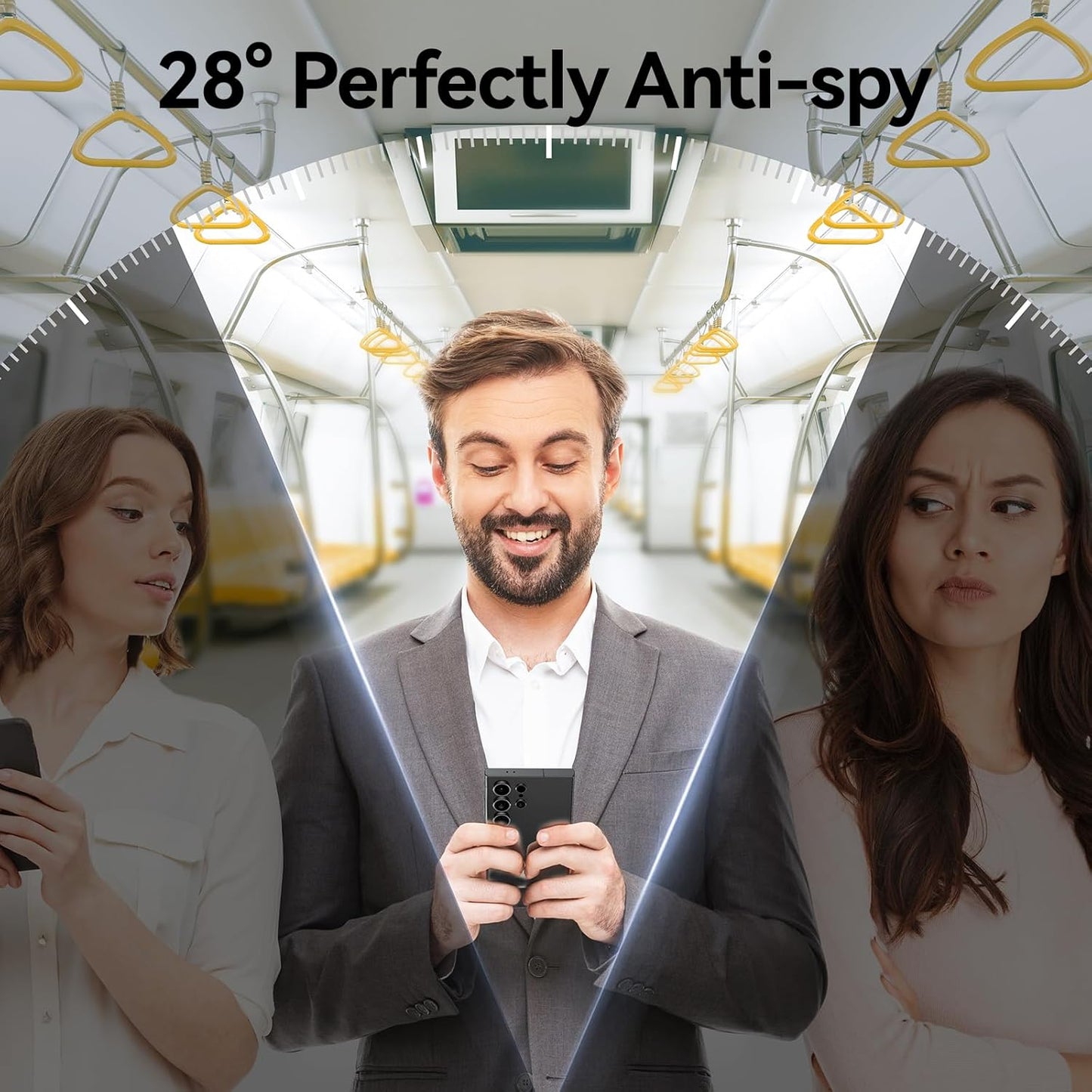 2 Pack S24 9H SMARTDEVIL for Samsung Galaxy Ultra Privacy Screen Protector,Anti-Spy Tempered Glass,Full Coverage,Finger