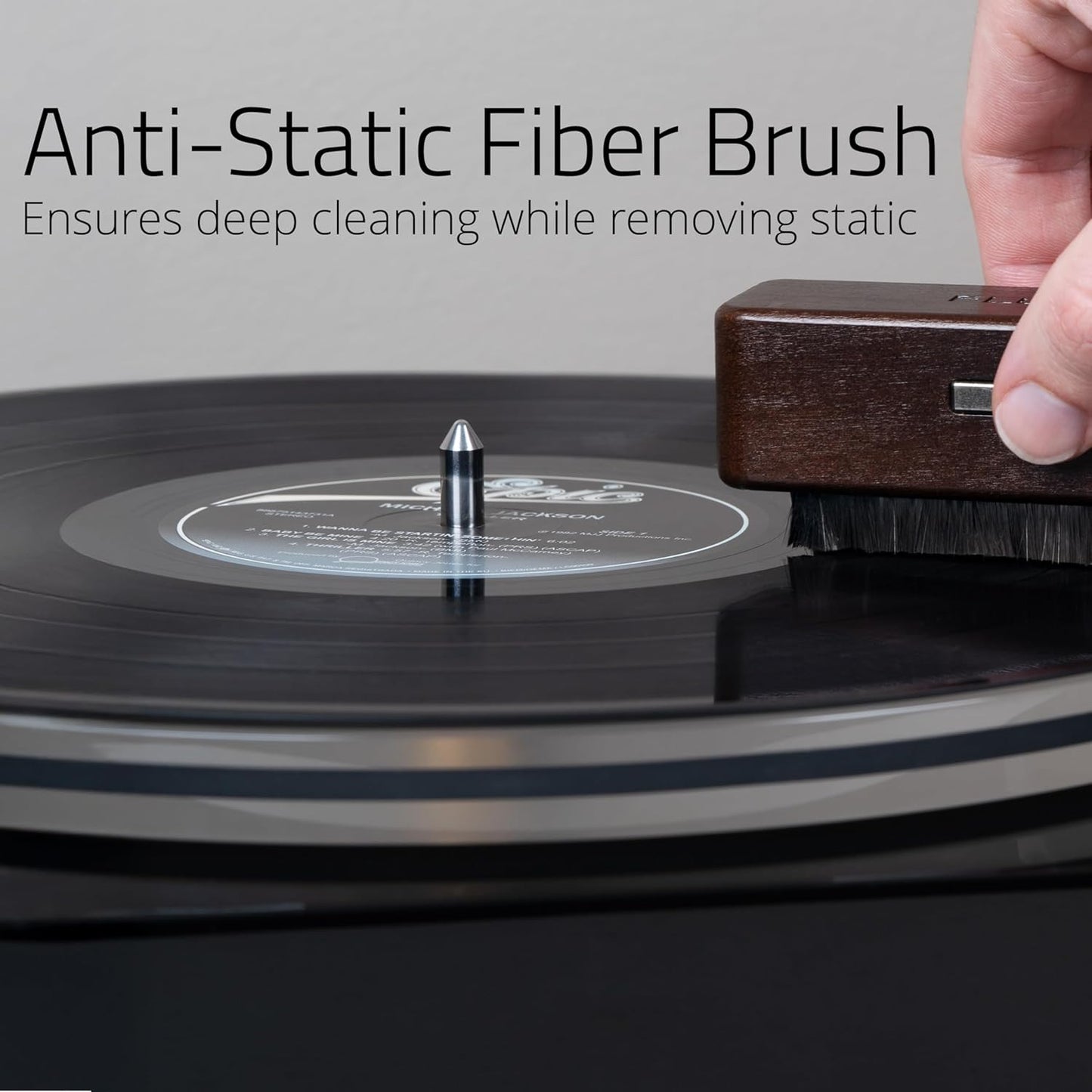 3-in-1 (VB65) Fluance Vinyl Record & Stylus Cleaning Kit with Anti-Static Carbon Fiber Brush, Velvet Brush, Stylus