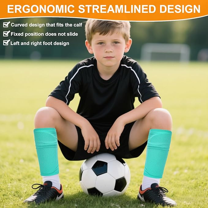 Shin Guards Soccer Kids 2025 Version High-Density Foam Soccer Shin Guard with Sleeves Shin Protective Pads for Kids Daily Practice School Competitions Outdoor Play