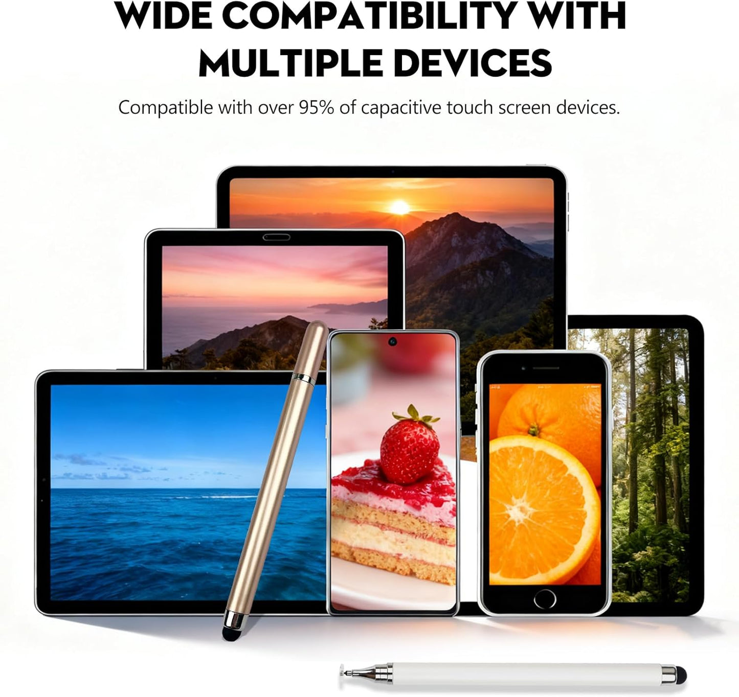 Brvlsoc 6-Pack 2-in-1 (3 Stylus Pens for Touchscreen Devices High-Precision, No-Charge Stylus for iPad, iPhone, Samsung
