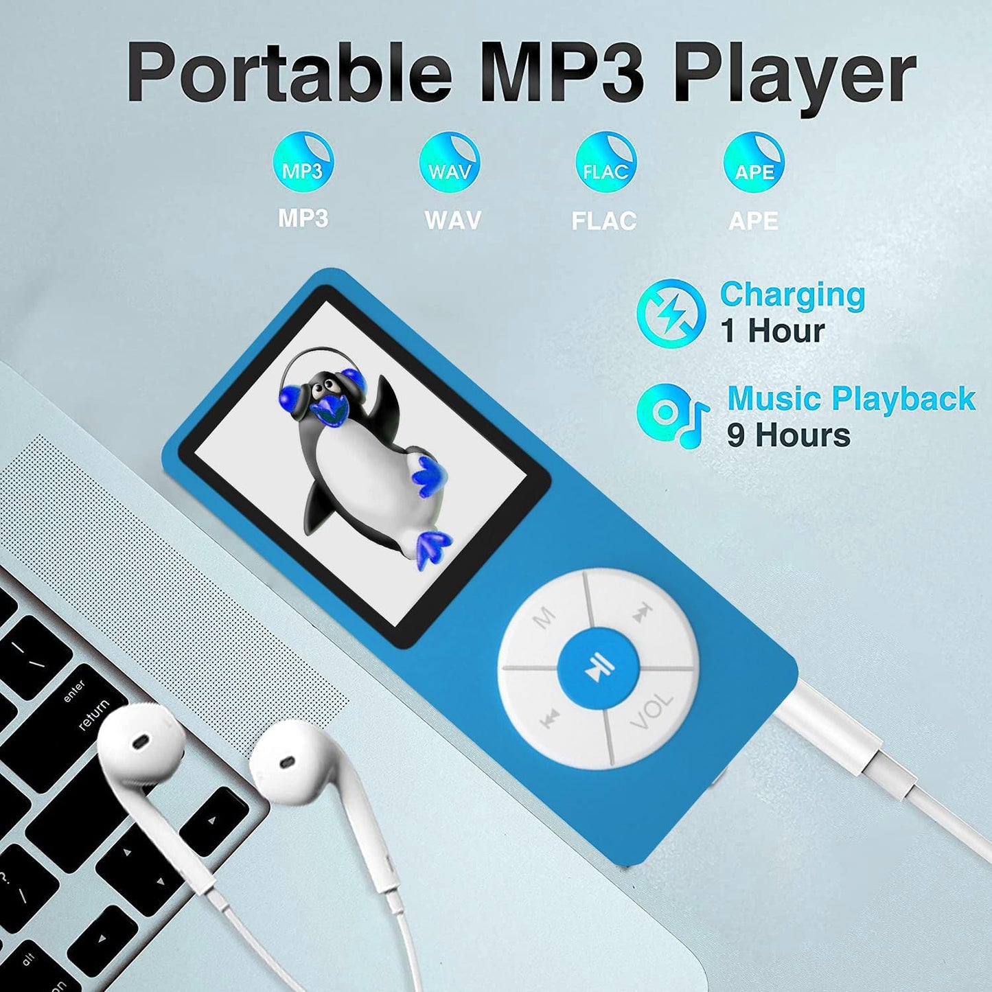 Xidehuy MP3 32GB Player with TF Card,Built-in HD Speaker,Portable HiFi Music Player with Video/Voice Recorder/FM