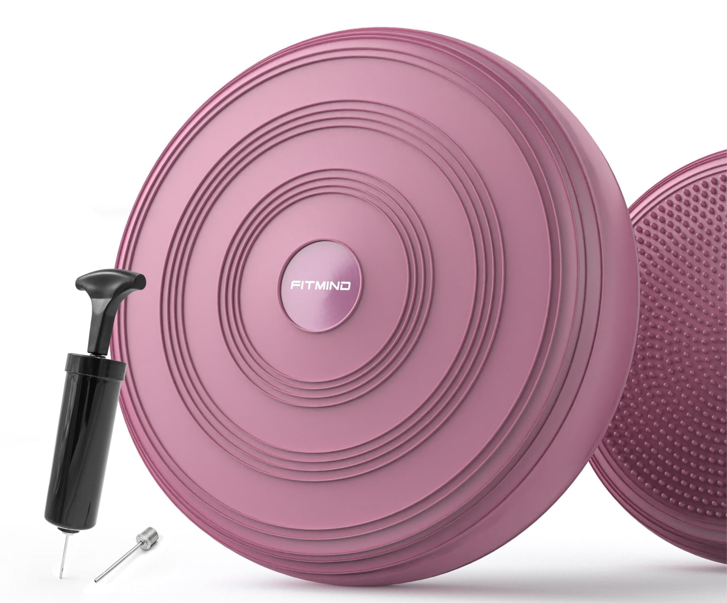 FITMIND Inflated Wobble Cushion,Dyna Disc,Circular Non-slip Texture for Comfortable Sitting,Wiggle Seat to Improve Posture, Fitness, Stability for Sensory Kids Adults,Balance Seat with Pump for Core Strength