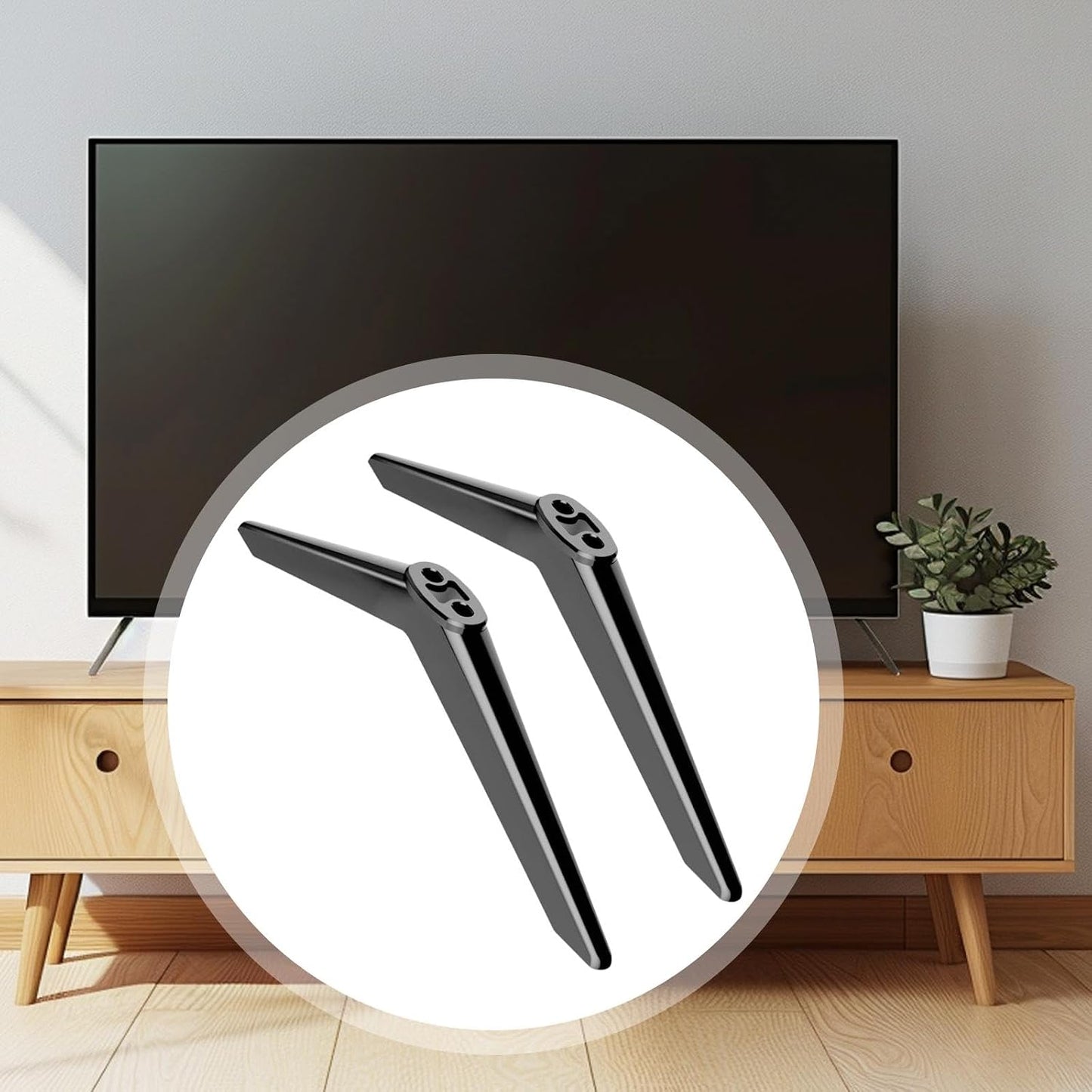 2 Pieces TV Stand Base Universal Tabletop Pedestal Feet Non Slip Upgraded Bracket for LED Flat Screen TV Crafted from