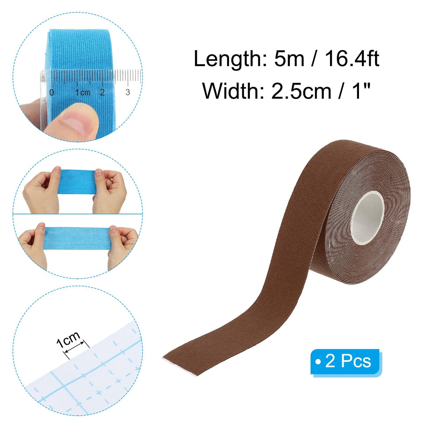PATIKIL 32.8ft x 1 Inch Aerial Hoop Tape, Athletic Tape Adhesive Non-Slip Grip Tape Yoga Rig Sports Tape for Wrapping Exercises Gymnastics, Brown