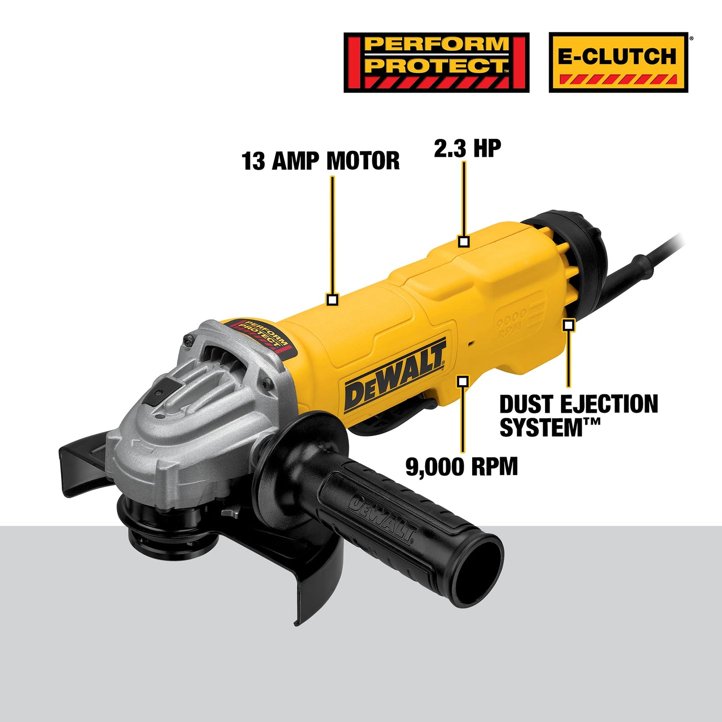 DEWALT Angle Grinder Tool, 6-Inch, Paddle Switch with No Lock-On, 13-Amp (DWE43144N), Yellow
