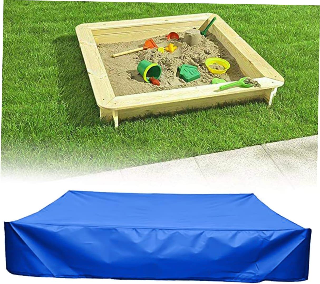 Mipcase Square Sandbox Cover for Boy Girl Durable for Outdoor Use Protects Toys and Sand from Pollution Design for Easy