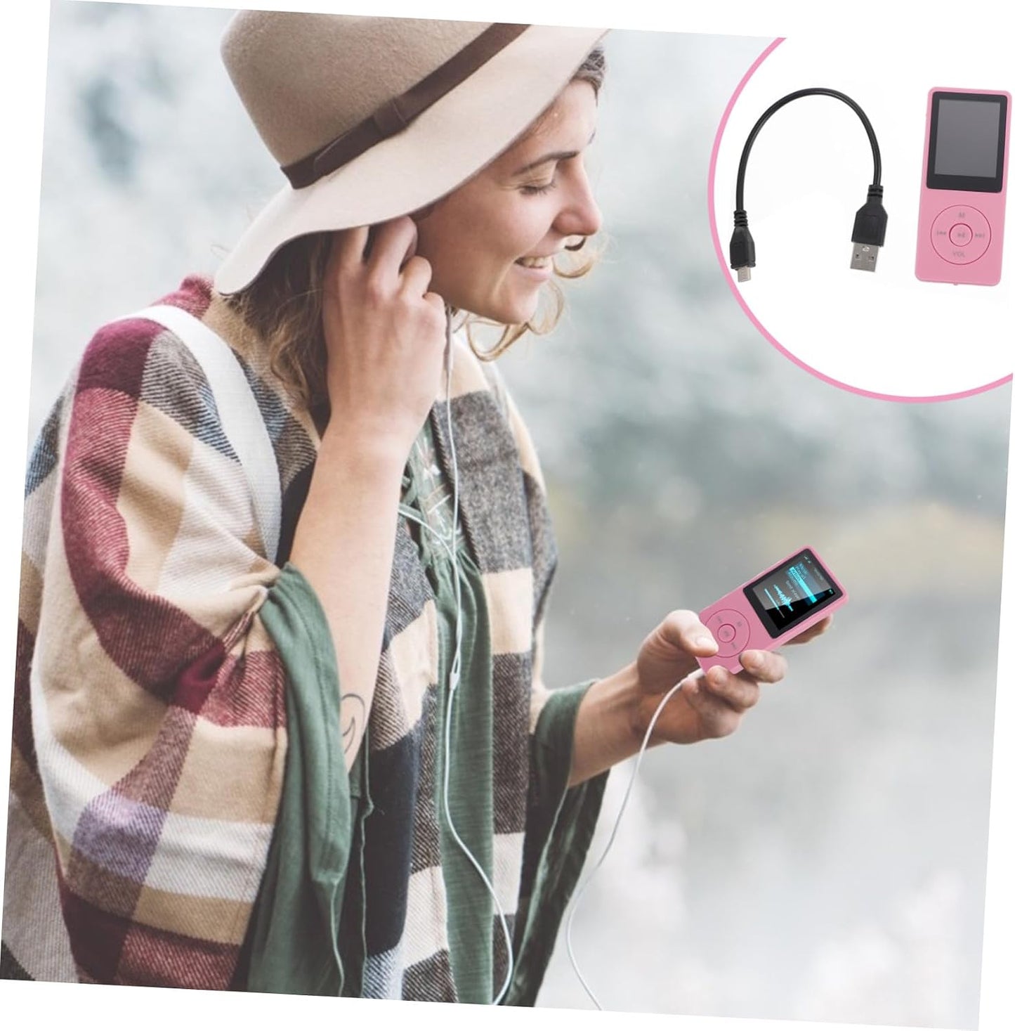 COOLHIYA Lossless Sound Player with Screen Portable Media Player for Students Supports Amv Formats Easy USB Transfer