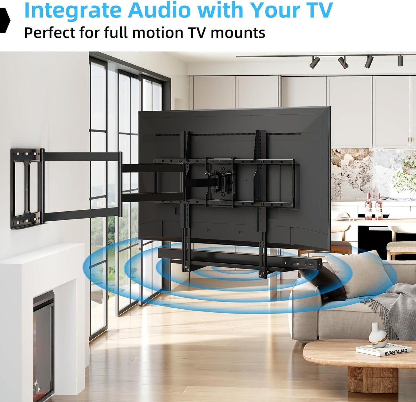 CABTE 22 lbs, Soundbar Mount with Adjustable Height, Sound bar Mount up to Soundbar Mount Under TV or Above TV