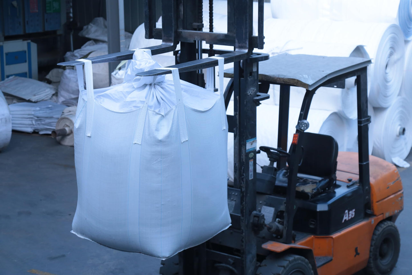 FIBC Bulk Bags 1 Ton 2200 lbs (10 Pack) - 35"x35"x43" Super Sack Woven Polypropylene Container Bags with 4 Lifting Loops for Construction, Agriculture, Landscaping - Commercial Grade