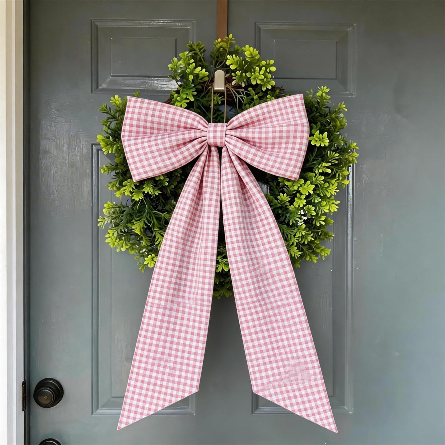 Silly Goose Pink Checkered Bow Decor | 2-Pack Large & Small for Coquette Room Backdrop