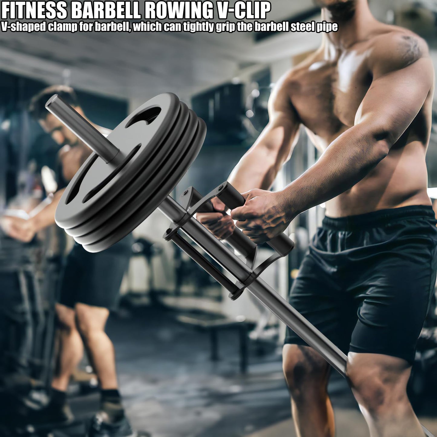Lewufe V Bar Row Landmine Handle Attachment for Barbell Bars, Solid Double D Handle, T-Bar Row Handle Attachments with Non-Slip Rubber Grip, Fits Olympic Bar Strength Training Bar