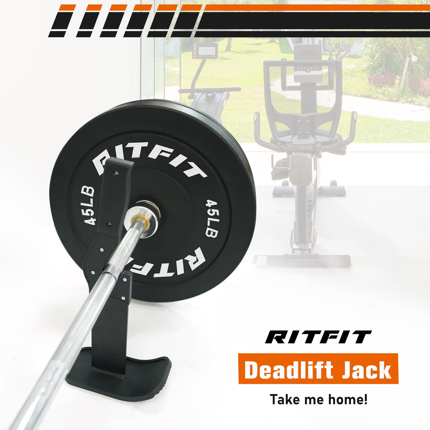 RitFit Deadlift Jack/Barbell Jack Unload 660LB Barbell Stand with Non-Slip Handle and Base, Perfect for Deadlift and Powerlifting