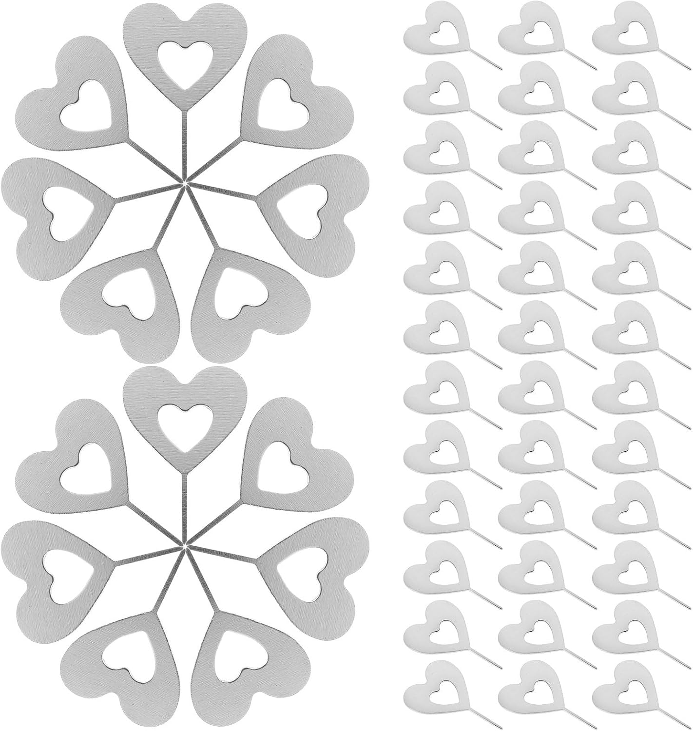 100pcs NOLITOY Heart-Shaped Sim Card Pin Ejector Tool for Mobile Phones and Tablets, Universal Sim Tray Remover Needle