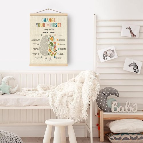 Boat Wades Inspirational Mental Health Wall Banner - Change Your Mindset, 12x16 Inch Decor