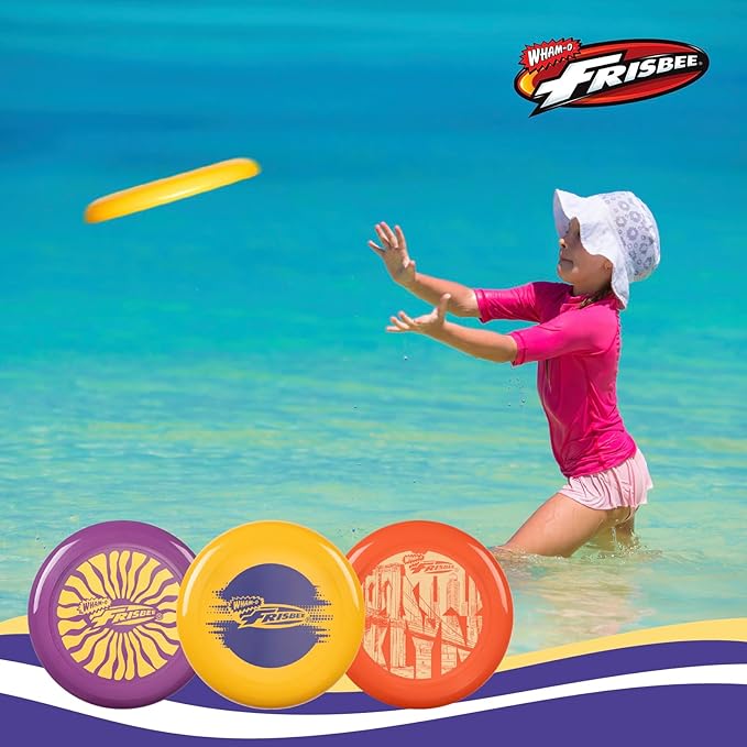 Wham-O Frisbee Cool Flyer Flying Disc, 9.95 Inch Sports Disc Lightweight Durable for Outdoor Beach Park Backyard Game - 130g