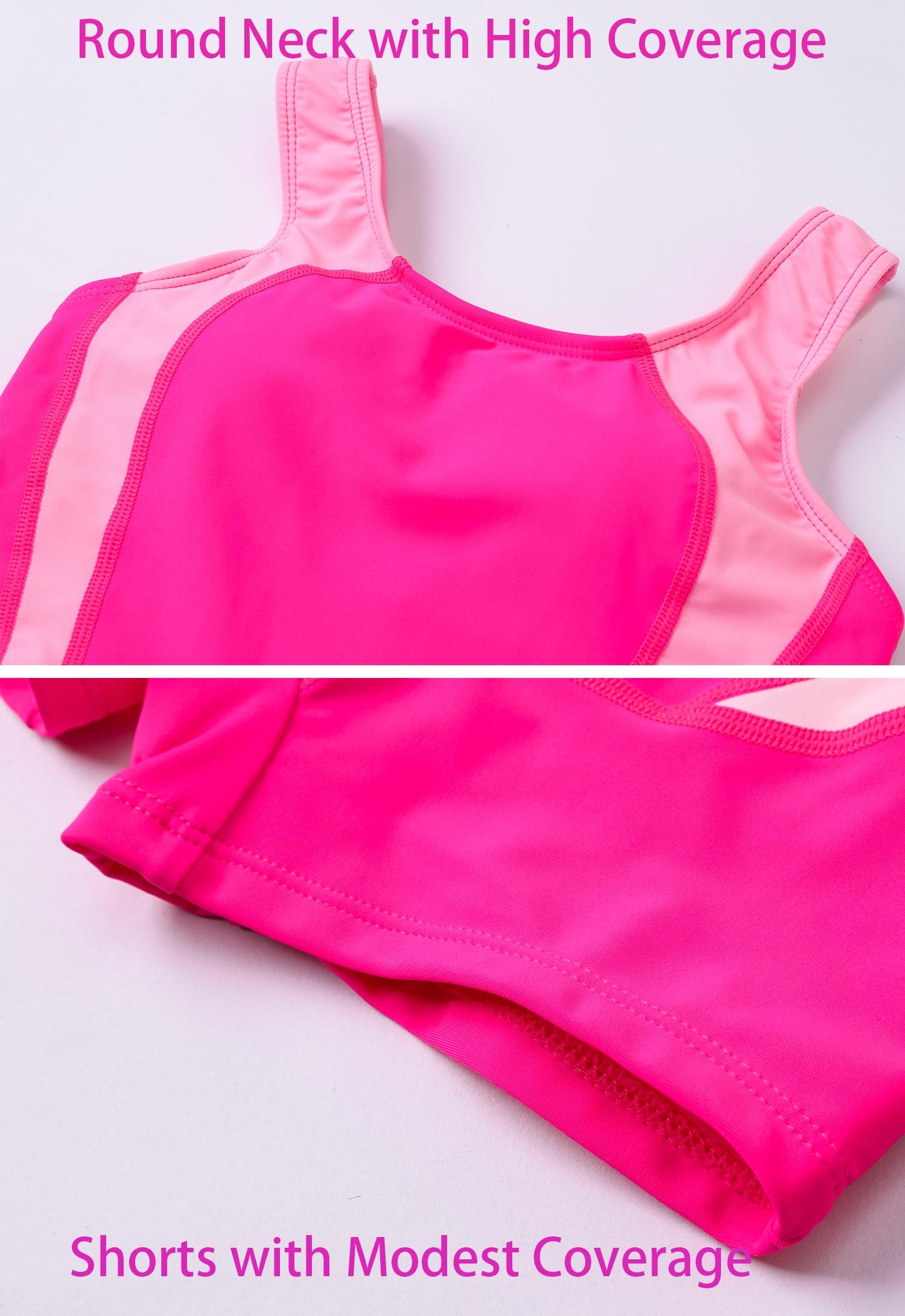 J.E Sterguard Girls One-Piece Swimsuits, Athletic Quick Dry Swim Team Training & Competition Bathing Suits Size 6 1880-PP Hot Pink
