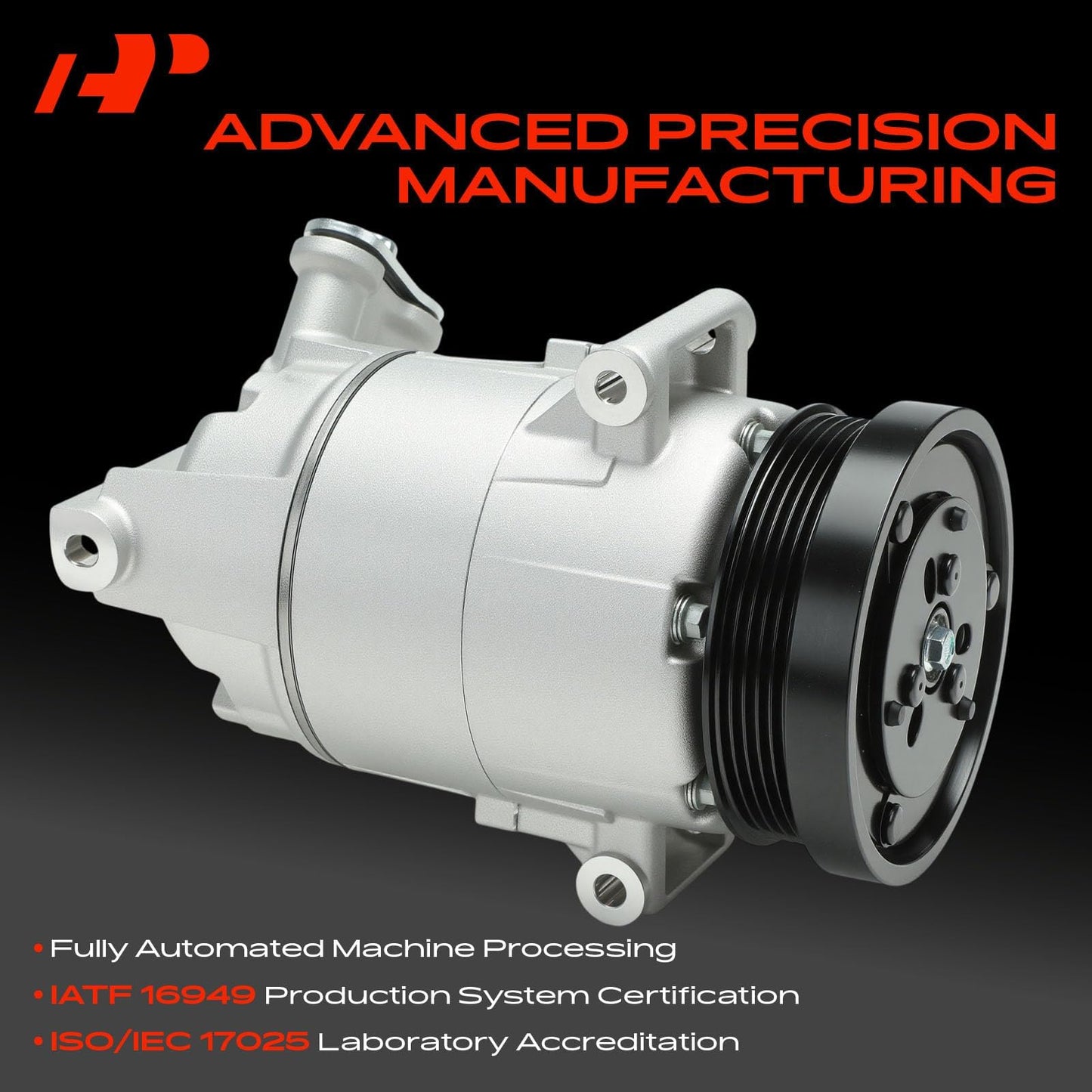 A-Premium A/C AC Compressor with Clutch Compatible with Chevrolet Colorado 2.5L 2015-2022, Equinox 1.5L 2018-2023, GMC Canyon 2.5L 2015-2022, Terrain 1.5L 2018-2023, CVC Style, 5 Grooves