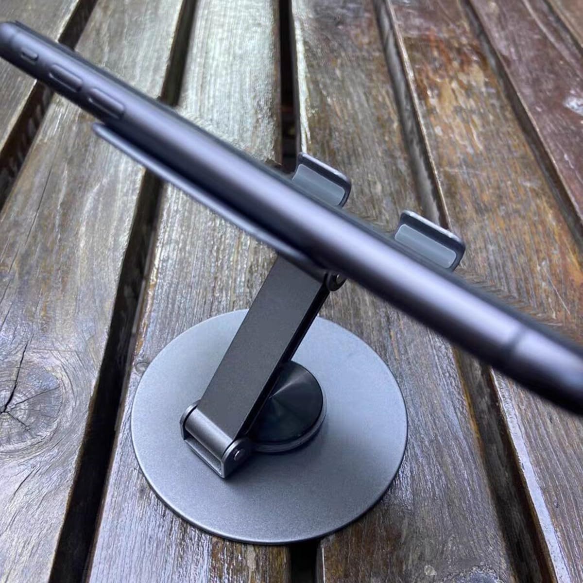 BHSKJSZ Folding Adjustable Rotating Universal Aluminum Phone Stand Grey