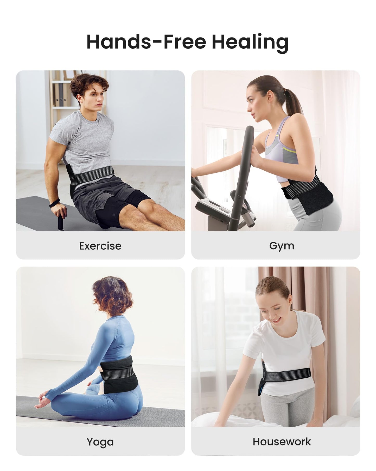 Koonie Extra 2 Large Ice Packs for Back Pain Relief with Extension Strap, Cold and Hot Packs for Injuries, Reusable Lower Back Ice Pack Wrap for Lumbar Surgery, Sciatica, Herniated Disc, Coccyx Pain