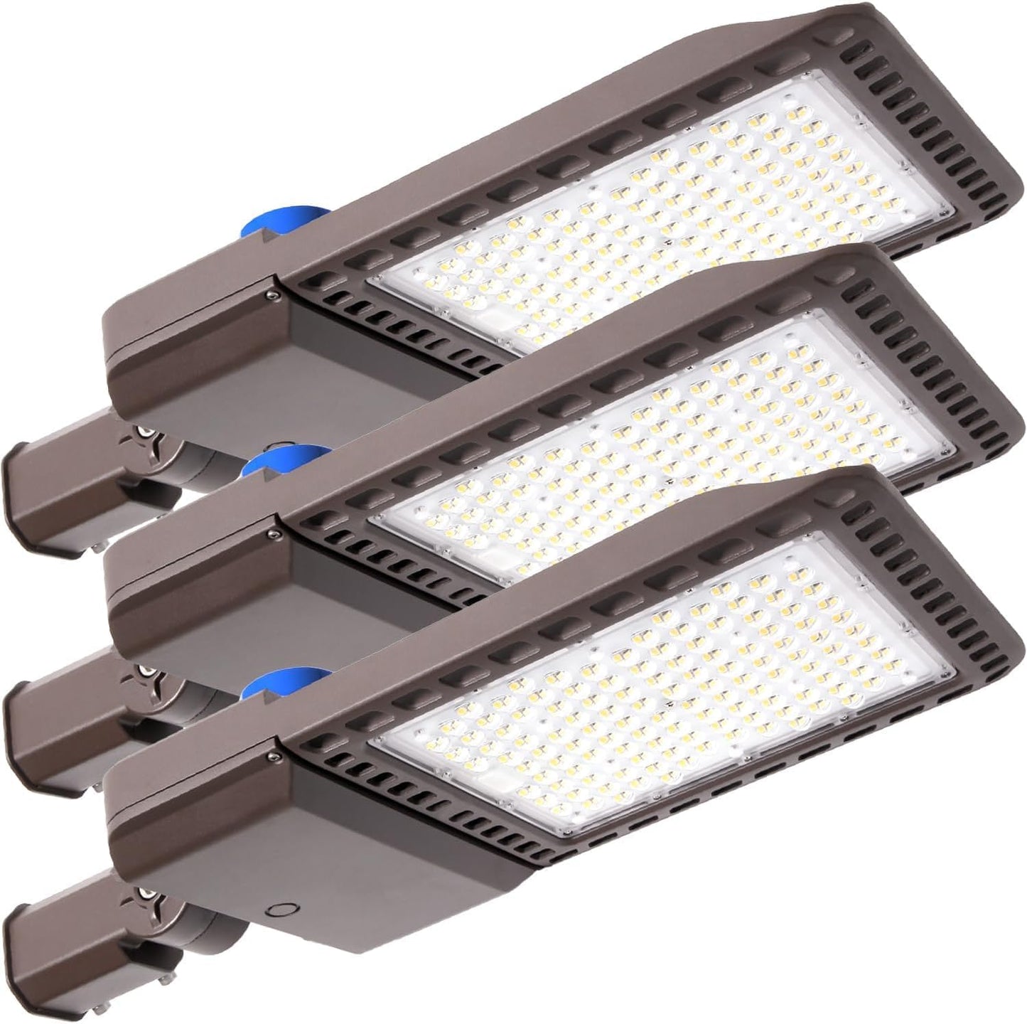 BIRITALO 300W LED Parking Lot Light Outdoor 45000LM Bright Dusk to Dawn FloodLights for Street 5500K 100-277V Commercial Security IP65 Waterproof Exterior Lighting Yard Driveway Garage Park 3 Pack
