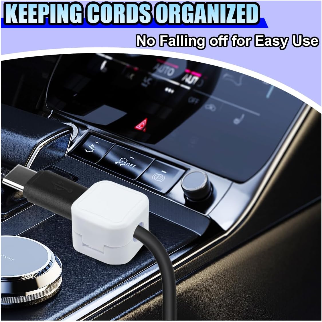 ZIMISI 8 Pack Cord Organizer Holder for Car, Magnetic Cord Organizer, Cable Management Clips, Adhesive Wire Organizer