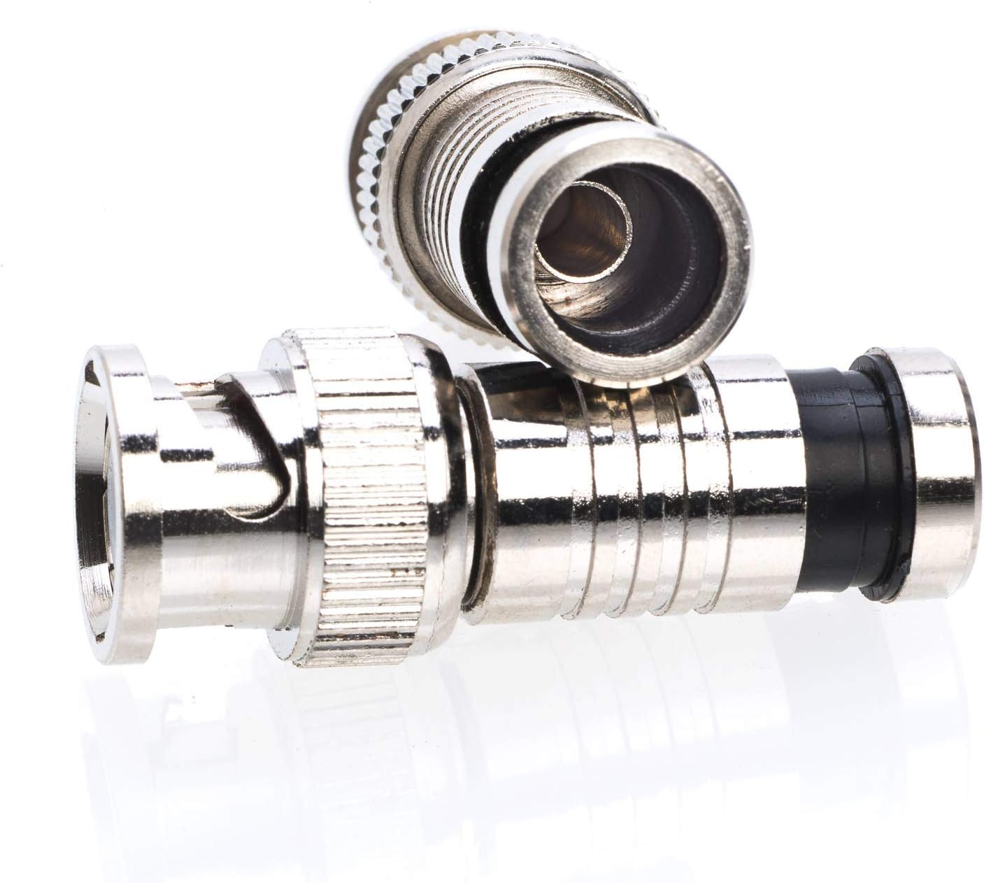 RG59 2-Piece 30 Pack BNC Male Compression Coax Connector for CCTV Security Camera DVR Systems, All-Metal Construction