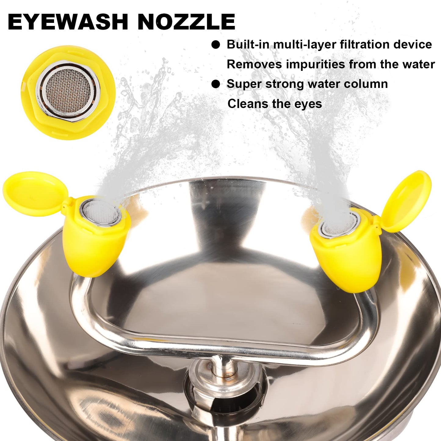 Eye Wash Station Emergency Wall-Mounted - 2Pcs Yeipower Portable First Aid Eyewash Station Eye Irrigation Sign