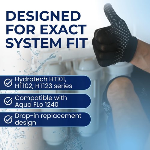 IPW Industries Inc. - Hydrotech 41400008-09 Reverse Osmosis Water Filter Replacement Set & 33001033-50 GPD Membrane RO Cartridge for Home Improvement; Compatible to Aqua FLo 1240