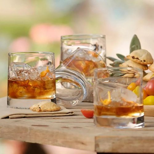 Luigi Bormioli Veronese DOF Glasses Set of 6 – 11.5 Oz Clear Tumblers for Whiskey, Bourbon, Scotch & Cocktails – Sturdy Barware for Home Entertaining – Lead-Free Glass Drinkware
