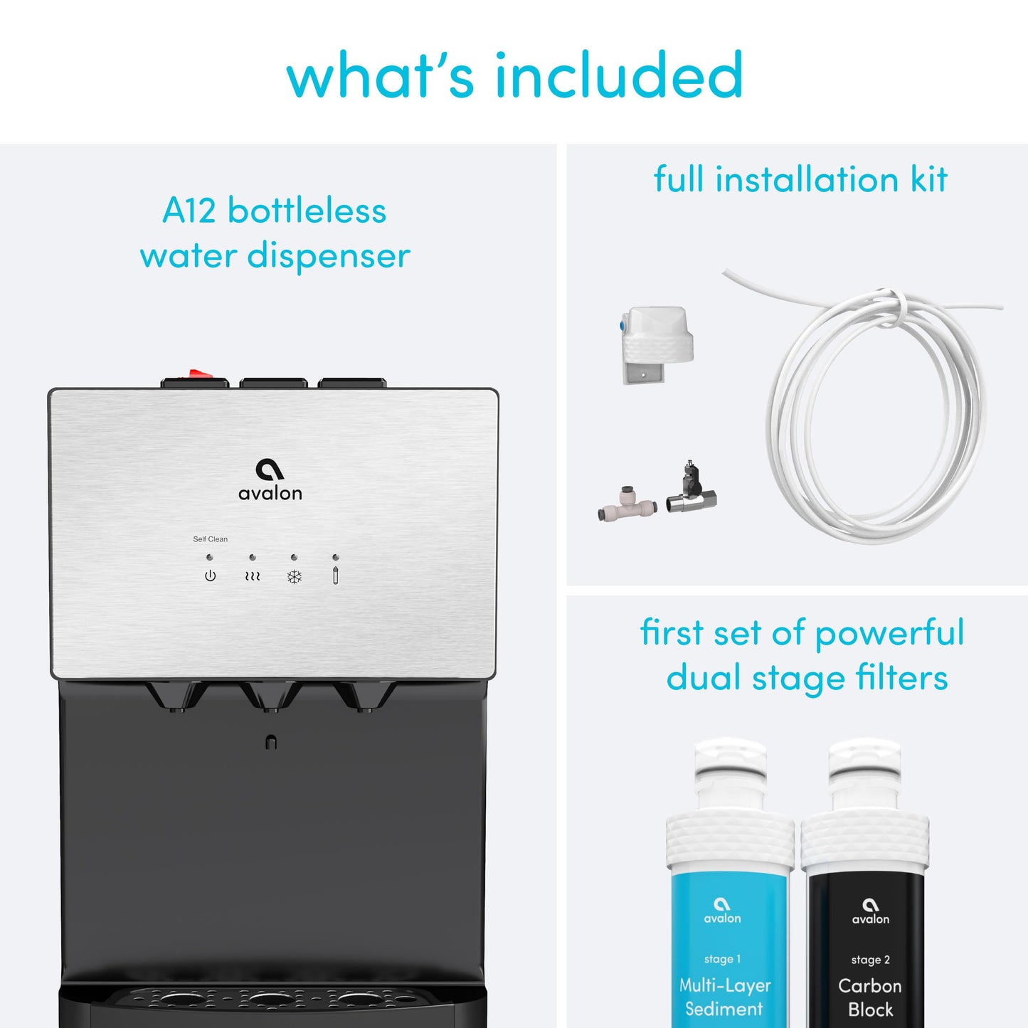 Avalon A12 Countertop Bottleless Water Dispenser, 3 Temperatures, Self Cleaning, Stainless Steel