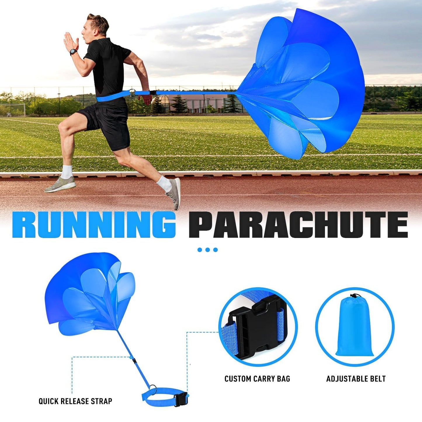 KUTIZE Agility Training Equipment, Soccer Training Equipment, Agility Speed Training Set for Kid Youth Adult, 20FT Agility Ladder, 4 Hurdles,12 Soccer Cones, Jump Rope, Running Parachute, Drill Charts