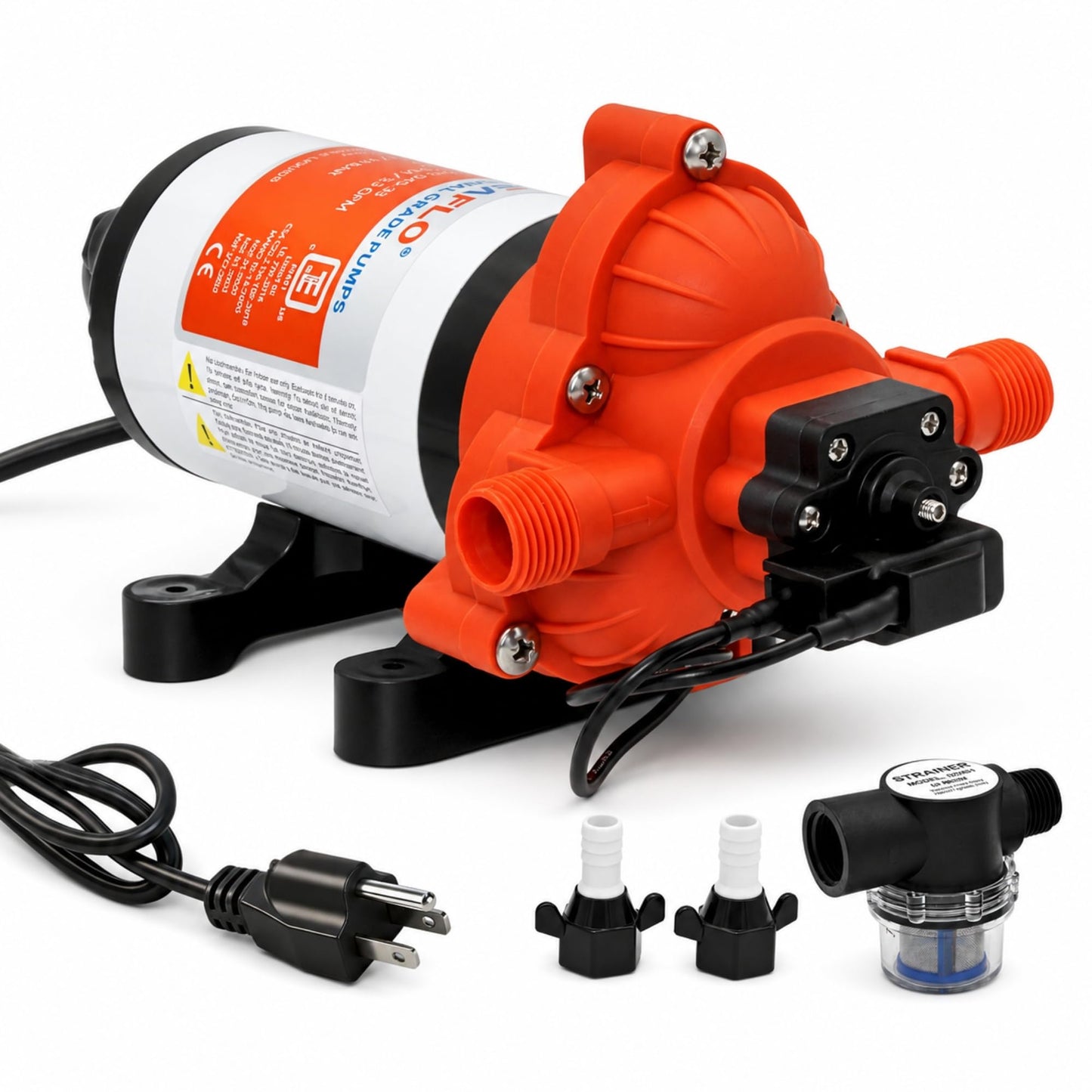 SEAFLO 33 Series 110V/115V AC Fresh Water Pump, 3.3 GPM 45 PSI Self-Priming Pressure Pump with Smart Pressure Switch, Automatic Demand Pump for RV, Caravan Marine Boat Industrial Use, 4-Year Warranty