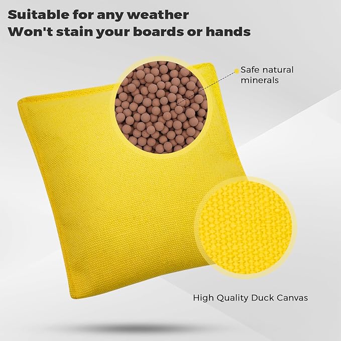 Set of 8 Regulation Cornhole Bags Double Sided, Weather Resistant Bean Bags for Cornhole Toss Game, Corn Hole Beans Bags with Tote Bag