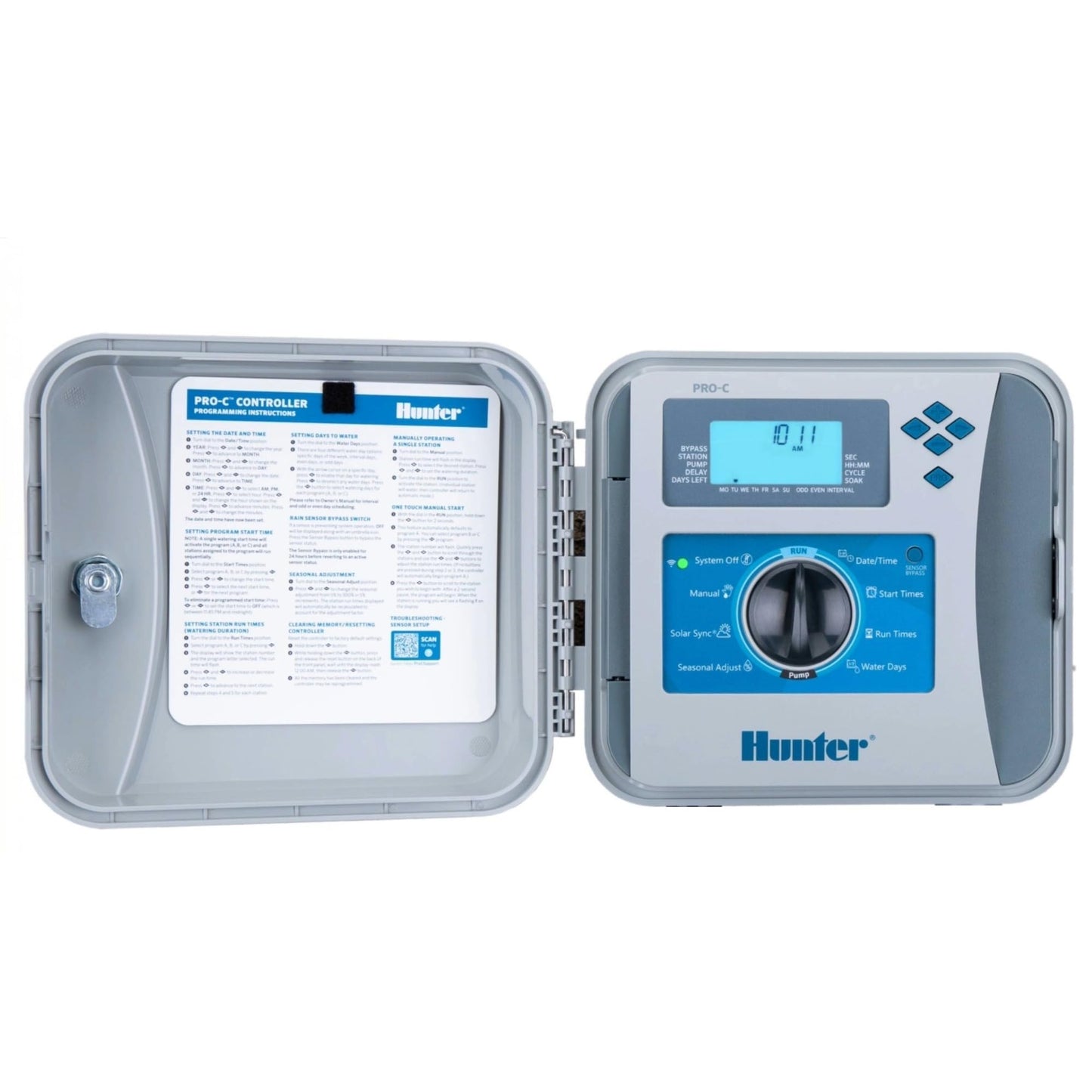 Hunter Pro-C 4 Zone Indoor/Outdoor Sprinkler Timer & Irrigation Controller, Hydrawise Compatible, EPA WaterSense Certified, Expandable to 32 Stations (P2C400)