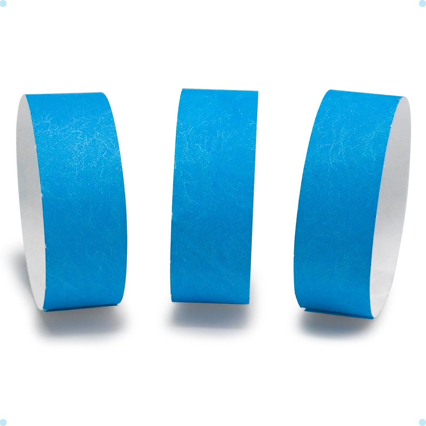 DGBDPACK 500 Pcs Neon Wristbands, 1-500 Consecutive Numbers Waterproof Tearproof Wrist Straps Admission Bracelets Tickets (Neon Blue)