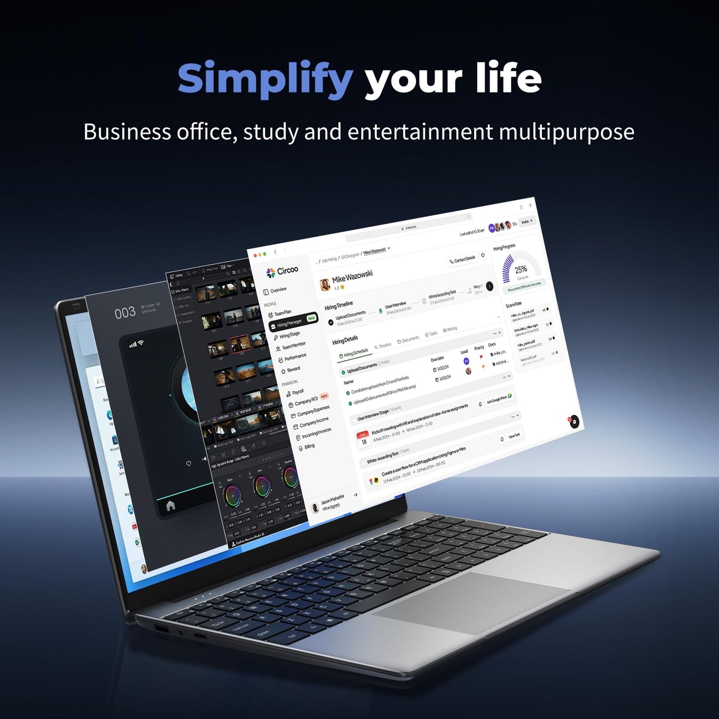 Moonfish 2026 Laptop Computer Window 11 Pro, 15.6 Inch Lap Top, 16GB RAM 256GB SSD Trational PC Notebook, Office 365, Business, School, Work, Student, Kids